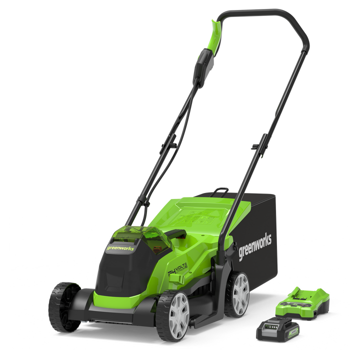 24V Cordless Lawn Mower 33cm with 2Ah Battery & Charger